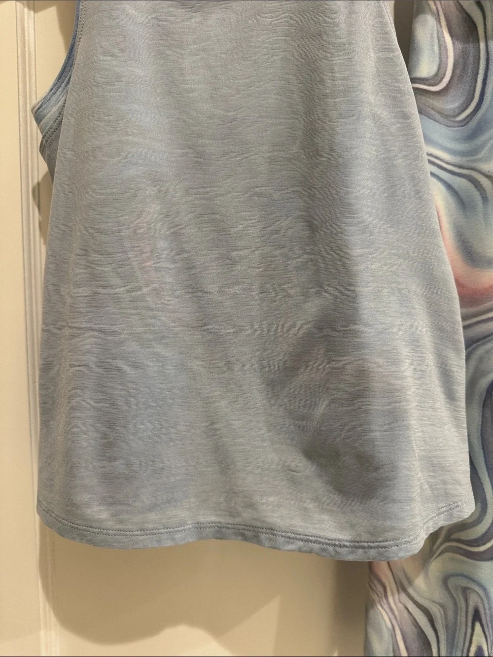 ATHLETA GIRL TANDOM TANK IN DAYDREAM BLUE & MATCHING MARBLE LEGGINGS SIZE SMALL